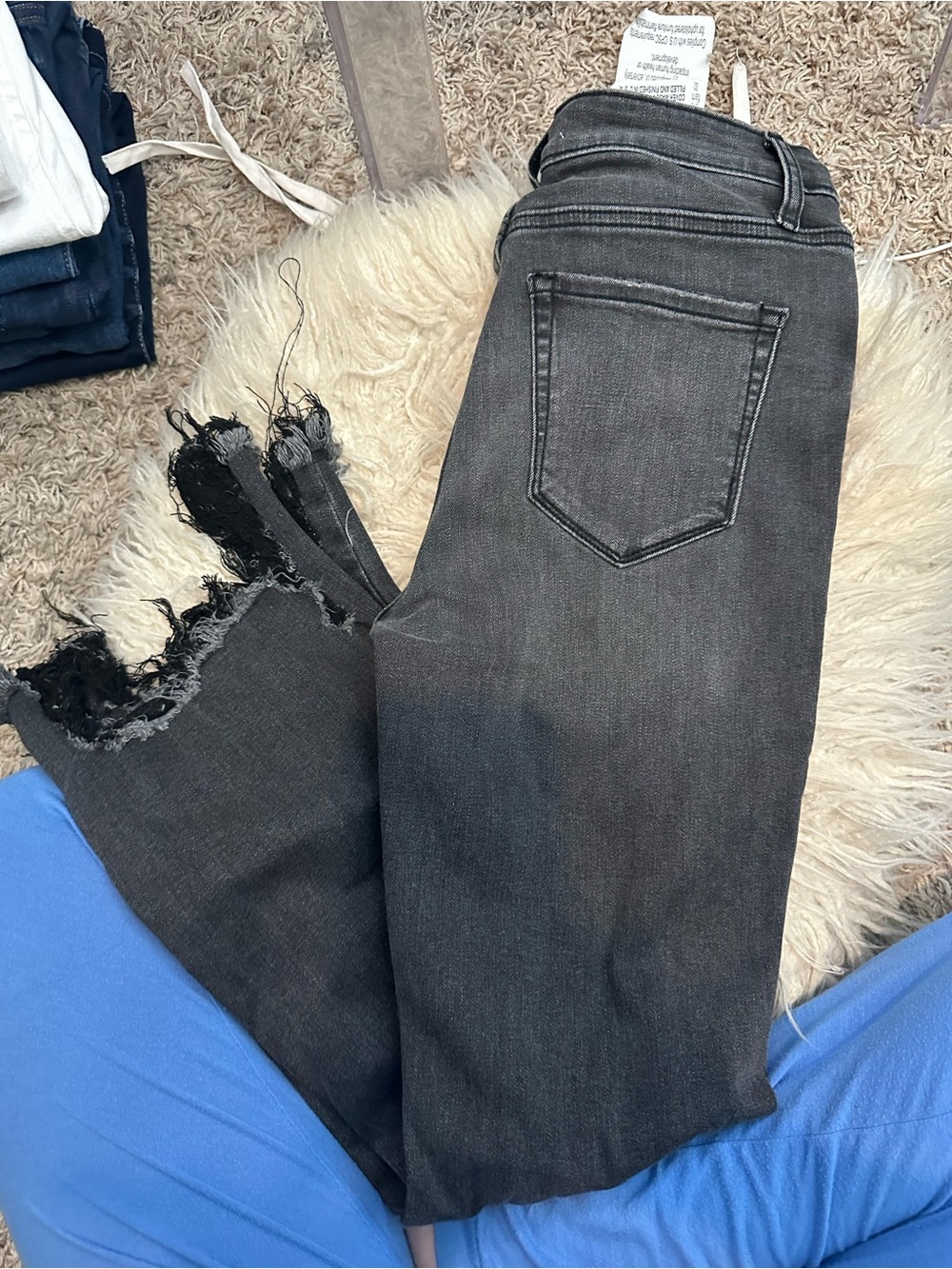 Zenana Outfitters Black Distressed Ankle Jeans